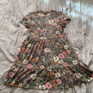 Tropical floral print dress